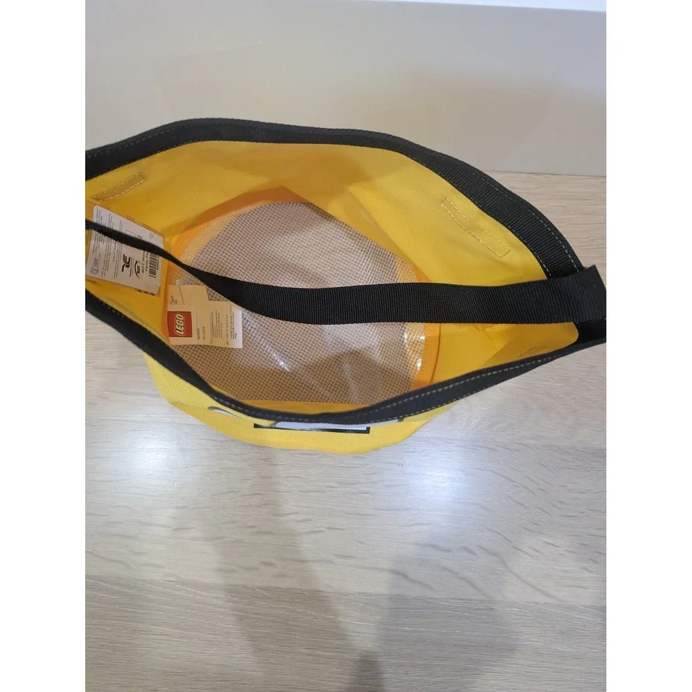 LEGO Skeleton Minifigure Head Storage Bucket Yellow Mesh Bottom Tote Bag NEW